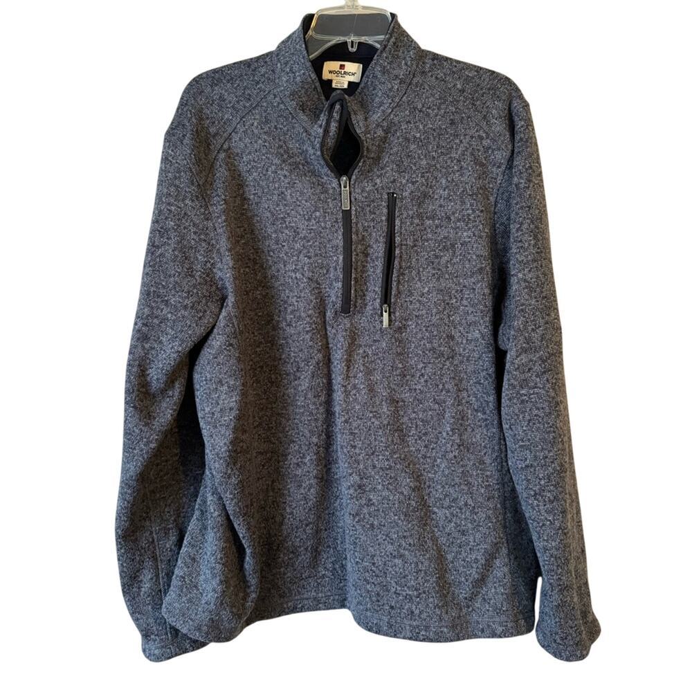 Men's Woolrich Quarter Zip‎ Pullover Sweater Dark Gray